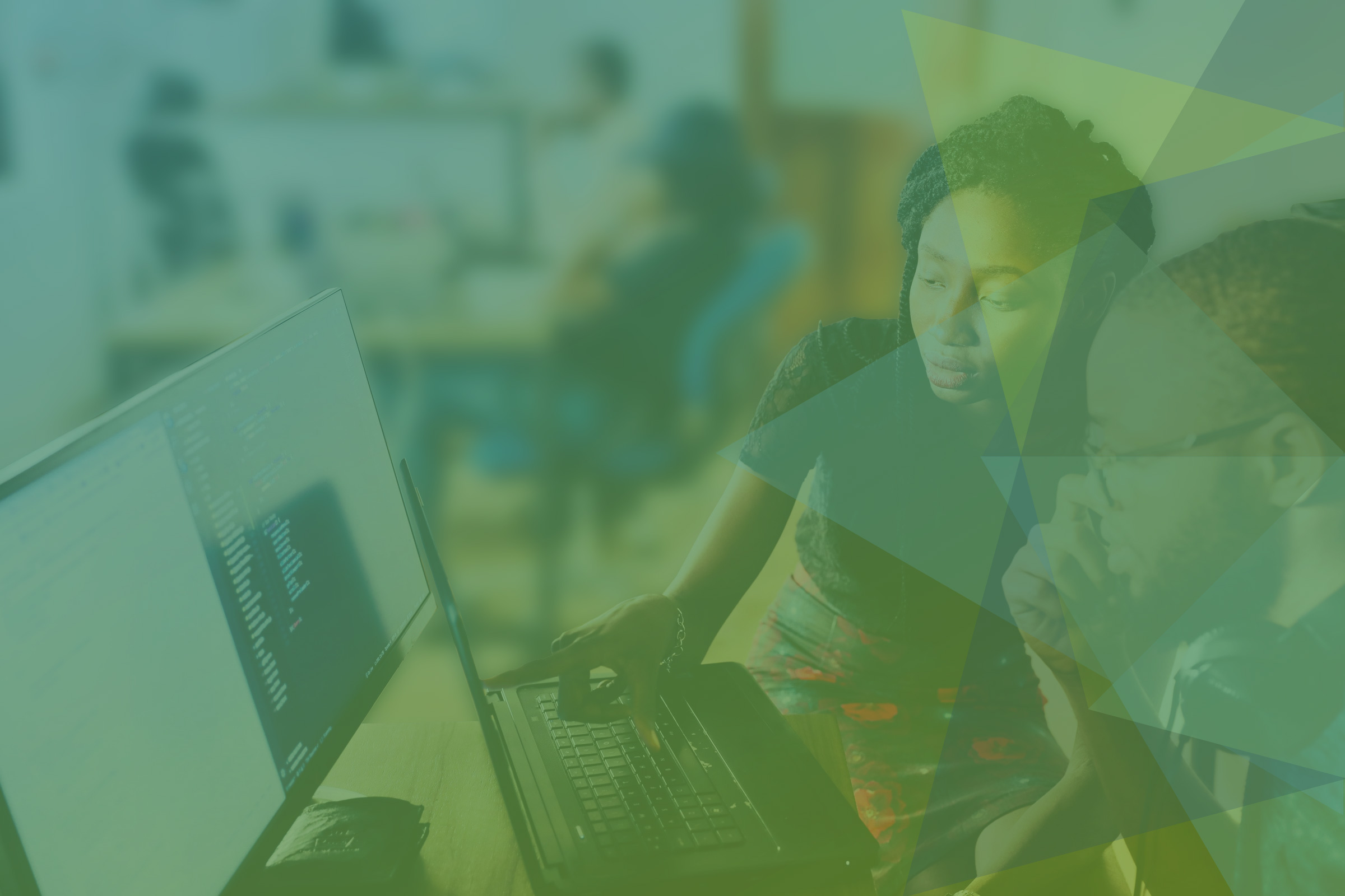 Lady and man sitting at a computer